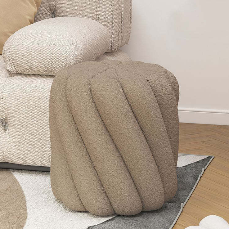 Scandinavian Lamb Fleece Solid Wood Portable Vanity Stool
