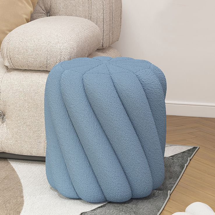 Scandinavian Lamb Fleece Solid Wood Portable Vanity Stool