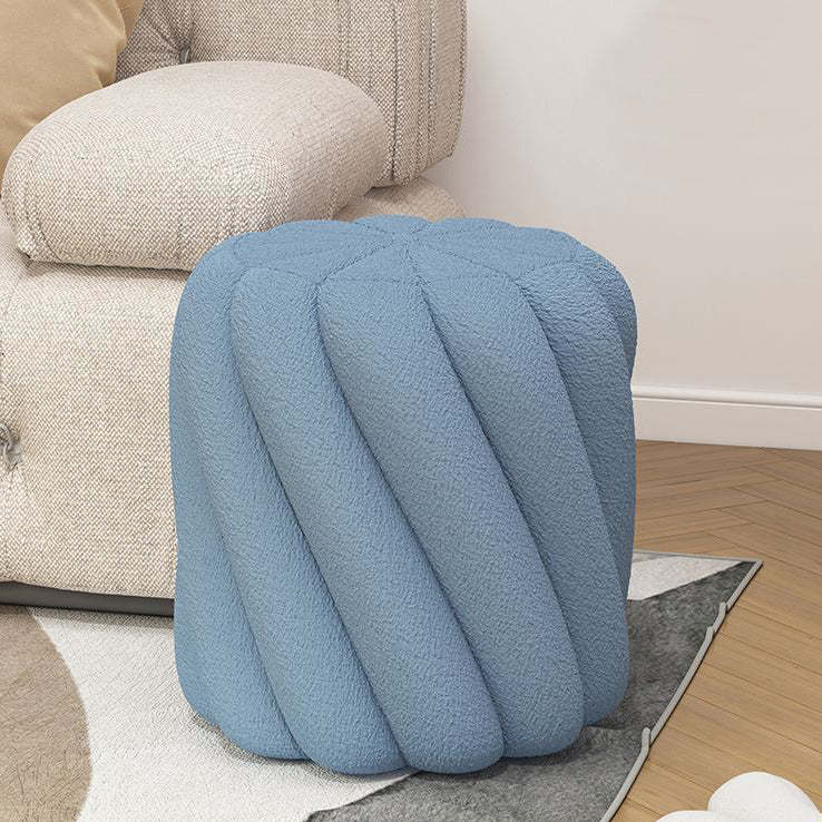 Scandinavian Lamb Fleece Solid Wood Portable Vanity Stool