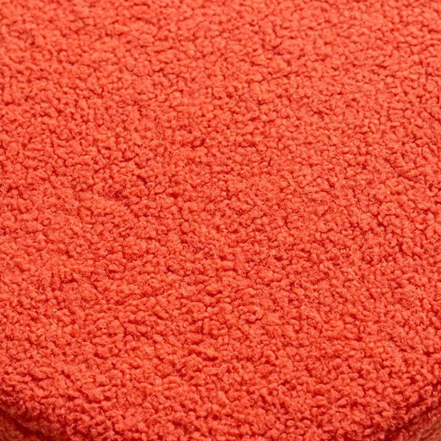 Contemporary Lamb Fleece Cylinder Pouf Footstool