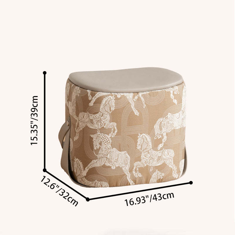 Contemporary Luxury Square Leather Pouf Footstool