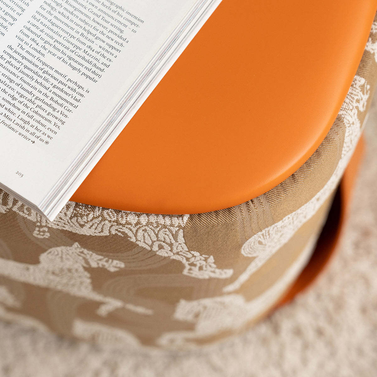 Contemporary Luxury Square Leather Pouf Footstool