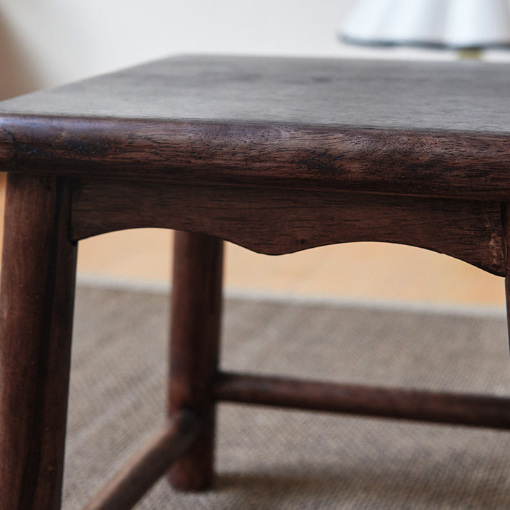 Japanese Rectangular Solid Wood Portable Low Footstool