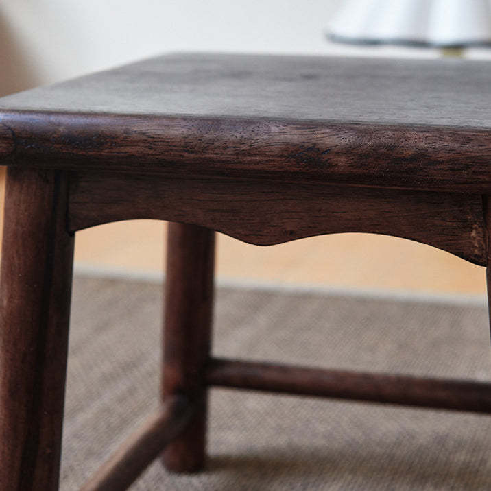 Japanese Rectangular Solid Wood Portable Low Footstool