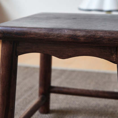 Japanese Rectangular Solid Wood Portable Low Footstool