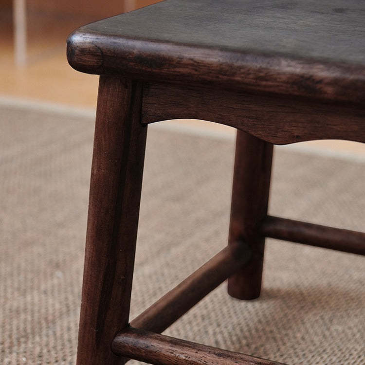 Japanese Rectangular Solid Wood Portable Low Footstool