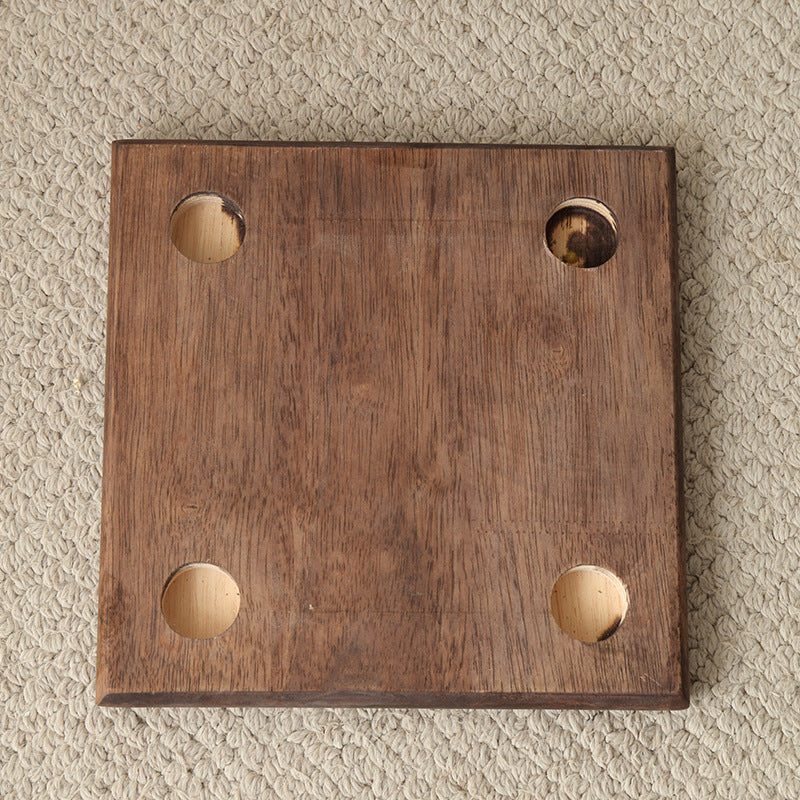 Japanese Rectangular Solid Wood Portable Low Footstool