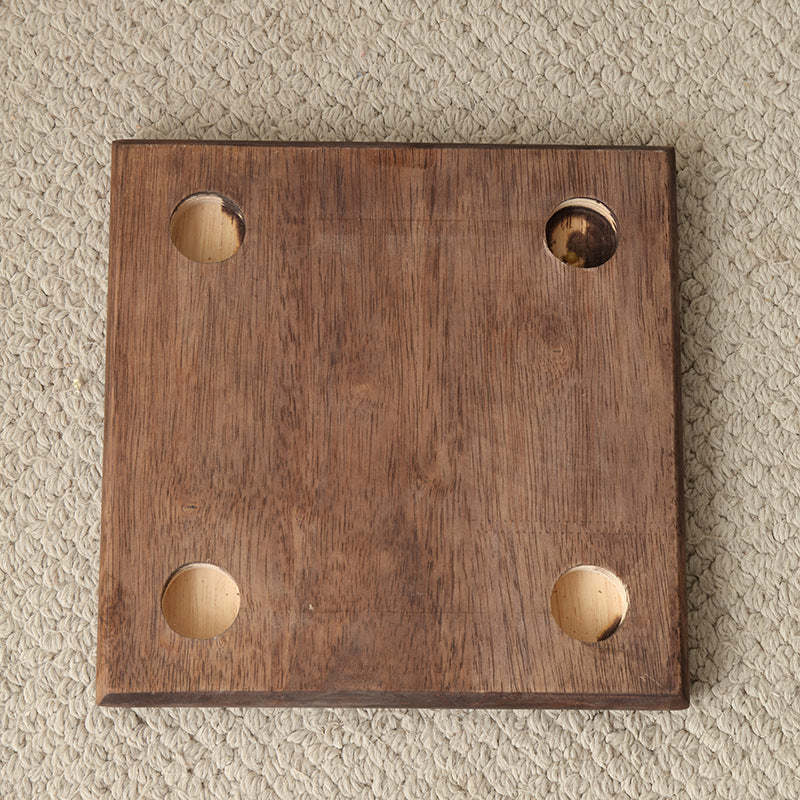 Japanese Rectangular Solid Wood Portable Low Footstool