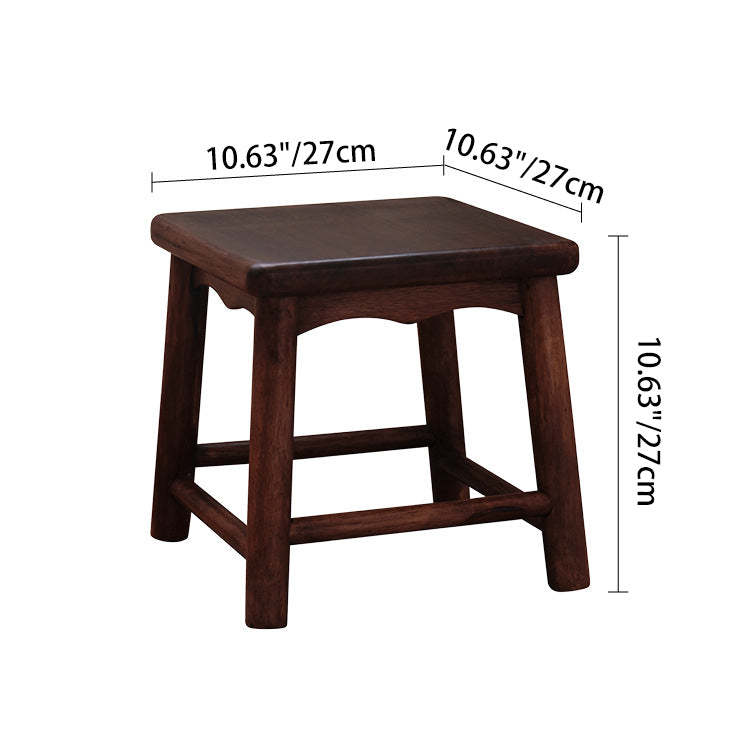 Japanese Rectangular Solid Wood Portable Low Footstool