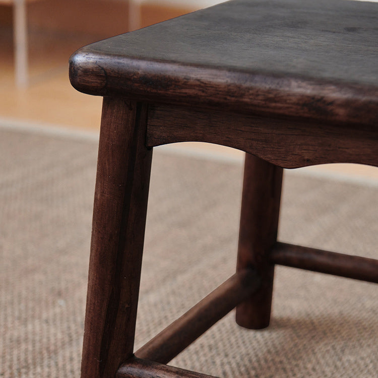 Japanese Rectangular Solid Wood Portable Low Footstool