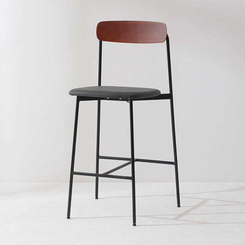 Transitional Round Fabric Metal Flip-Up Bar Stool