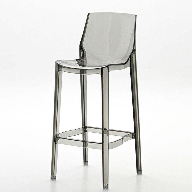 Nordic square low-back bar & counter stools — Smoke