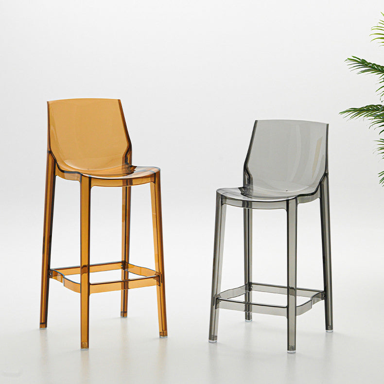 Scandinavian Square Plastic Low-Back Bar Stool