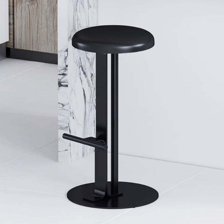 Traditional Colonial Solid Wood Metal Backless Bar Stool