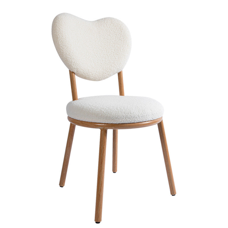 Modern Shabby Lamb Fleece Heart-Shaped Vanity Stool