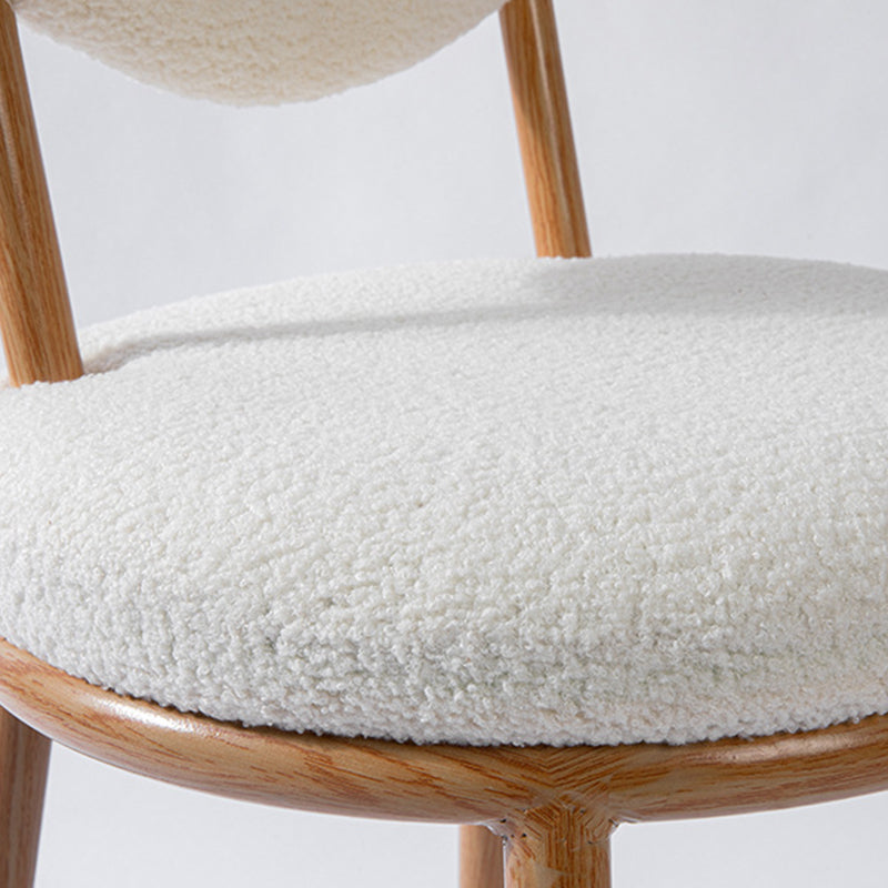 Modern Shabby Lamb Fleece Heart-Shaped Vanity Stool