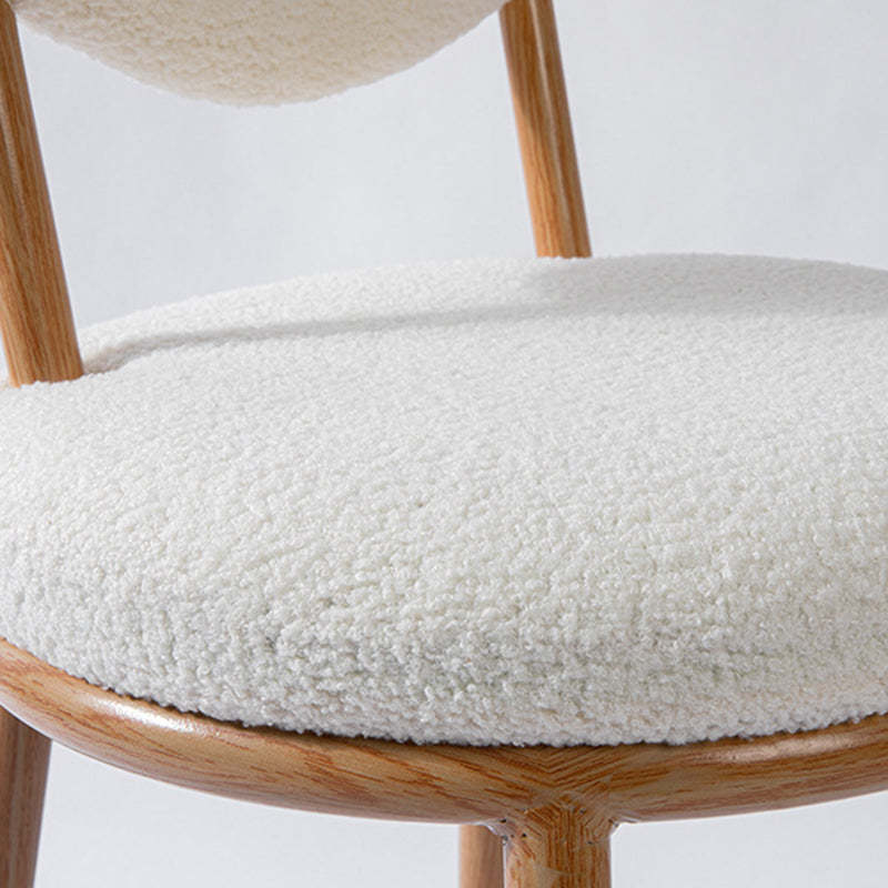 Modern Shabby Lamb Fleece Heart-Shaped Vanity Stool