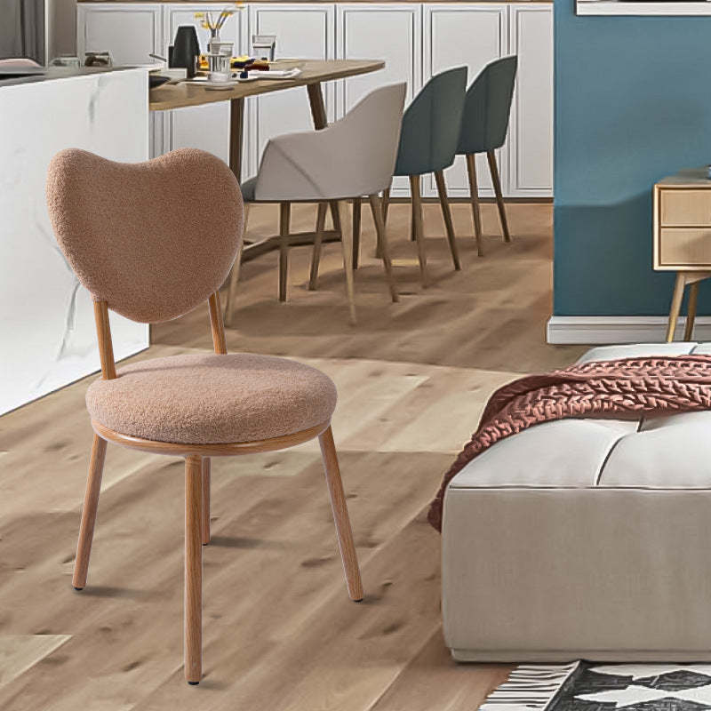 Modern Shabby Lamb Fleece Heart-Shaped Vanity Stool