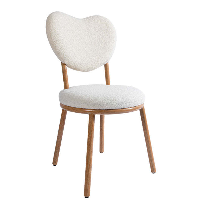 Modern Shabby Lamb Fleece Heart-Shaped Vanity Stool