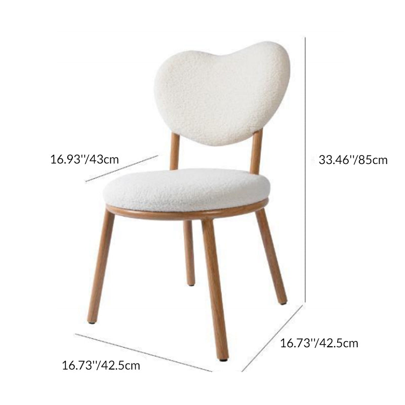 Modern Shabby Lamb Fleece Heart-Shaped Vanity Stool