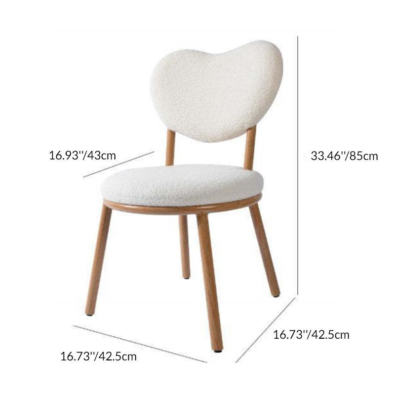 Modern Shabby Lamb Fleece Heart-Shaped Vanity Stool