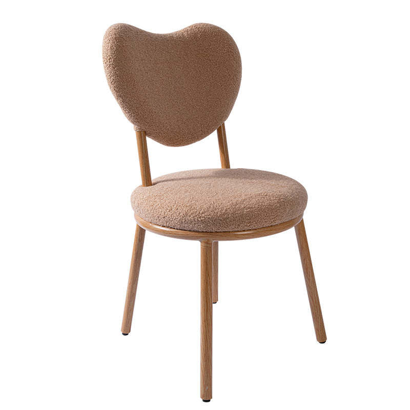 Modern Shabby Lamb Fleece Heart-Shaped Vanity Stool