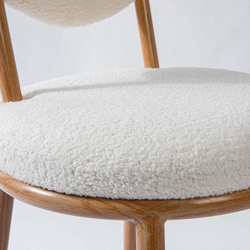 Modern Shabby Lamb Fleece Heart-Shaped Vanity Stool