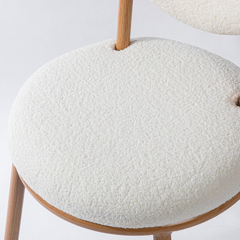 Modern Shabby Lamb Fleece Heart-Shaped Vanity Stool