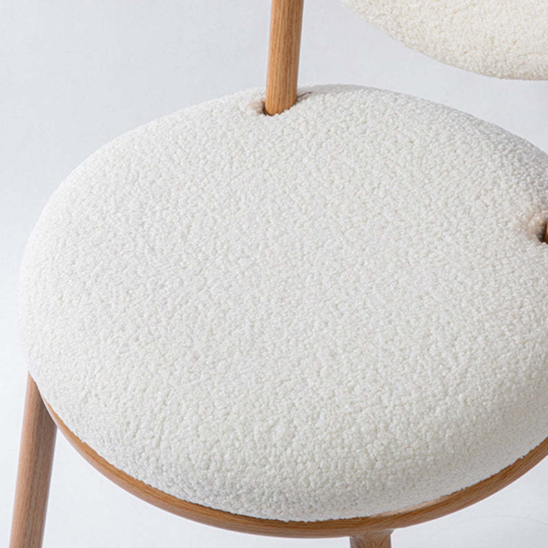 Modern Shabby Lamb Fleece Heart-Shaped Vanity Stool