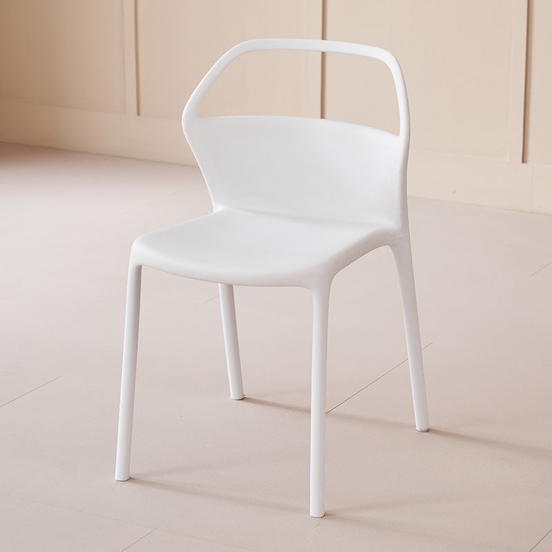 Scandinavian Plastic Stackable Dining Chair — Light Gray