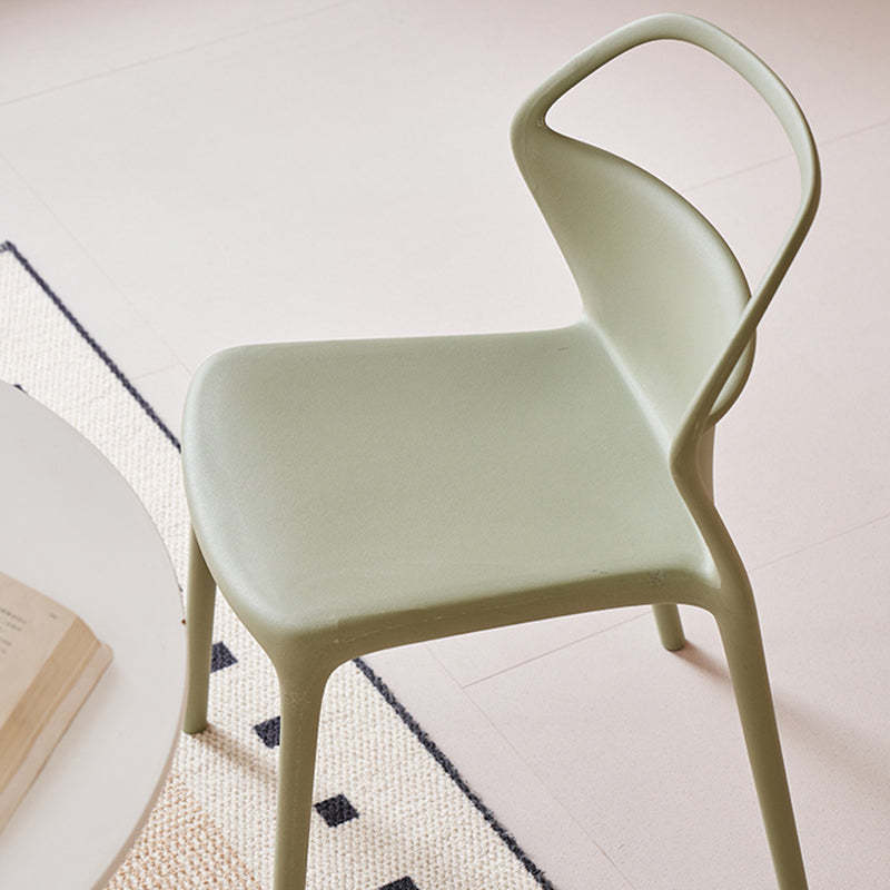 Scandinavian Plastic Stackable Dining Chair — Green