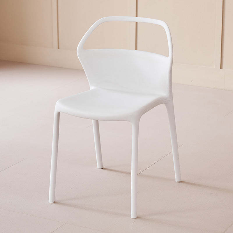 Scandinavian Plastic Stackable Dining Chair — Light Gray