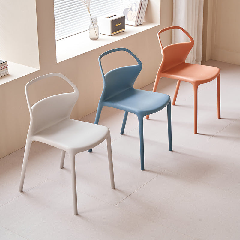 Scandinavian Plastic Stackable Dining Chair — Red