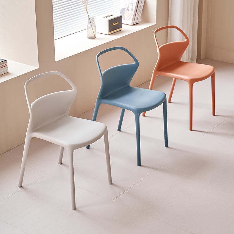 Scandinavian Plastic Stackable Dining Chair — Red
