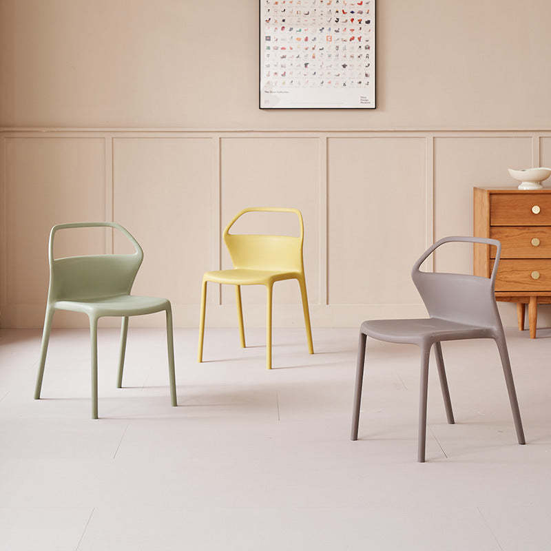 Scandinavian Plastic Stackable Dining Chair — Black