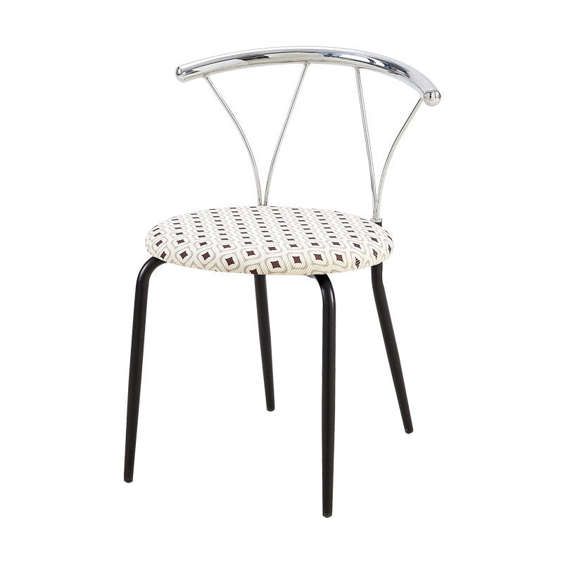 Modern Eclectic Corduroy Stainless Steel Round Dining Chair