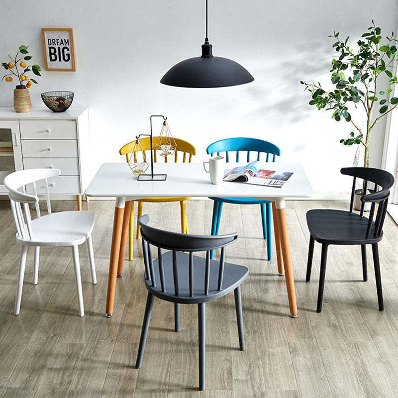 Mid-Century Curved Plastic Open-Back Dining Chair