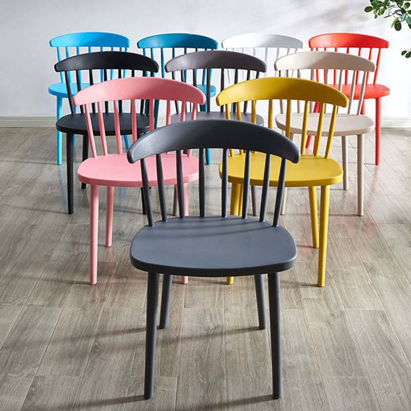 Mid-Century Curved Plastic Open-Back Dining Chair