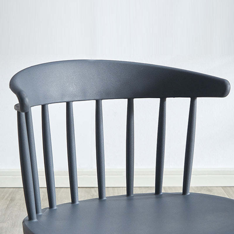 Mid-Century Curved Plastic Open-Back Dining Chair — Red