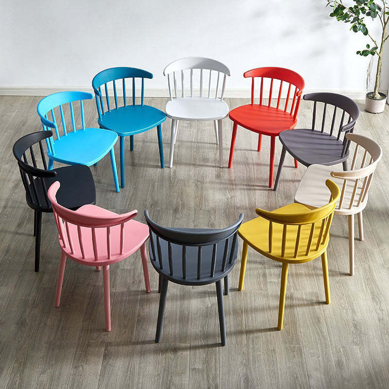 Mid-Century Curved Plastic Open-Back Dining Chair