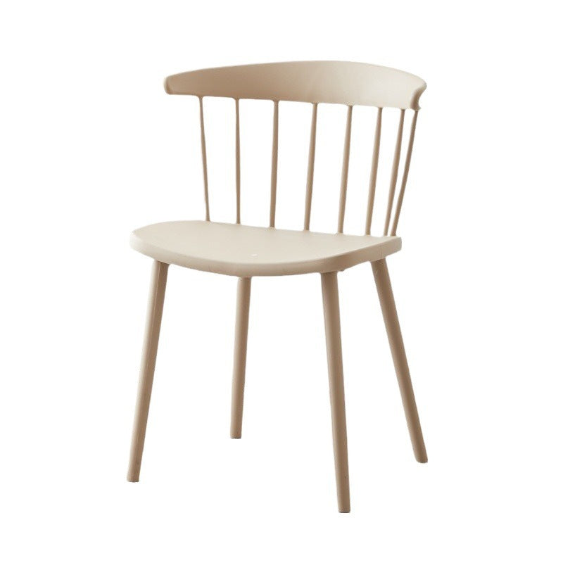 Mid-Century Curved Plastic Open-Back Dining Chair