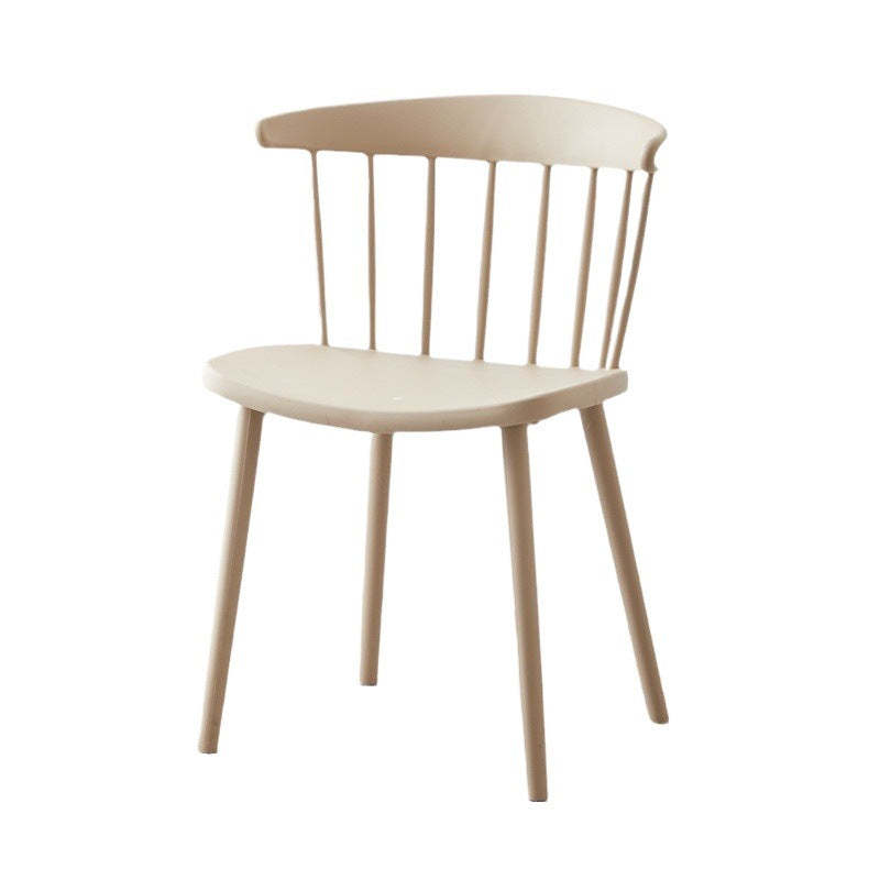 Mid-Century Curved Plastic Open-Back Dining Chair