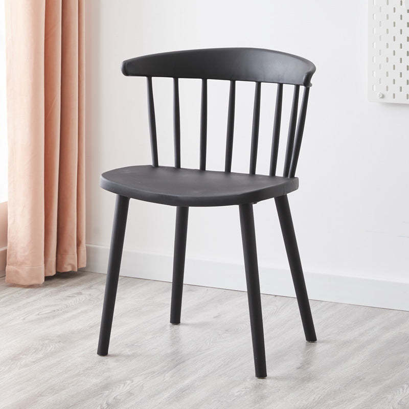 Mid-Century Curved Plastic Open-Back Dining Chair — Yellow