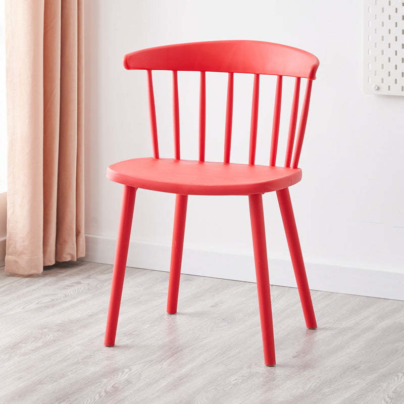 Mid-Century Curved Plastic Open-Back Dining Chair
