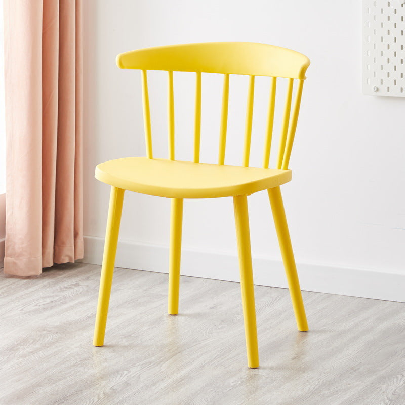 Mid-Century Curved Plastic Open-Back Dining Chair