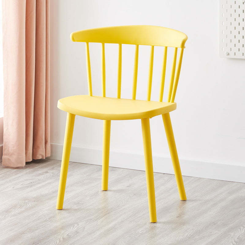 Mid-Century Curved Plastic Open-Back Dining Chair