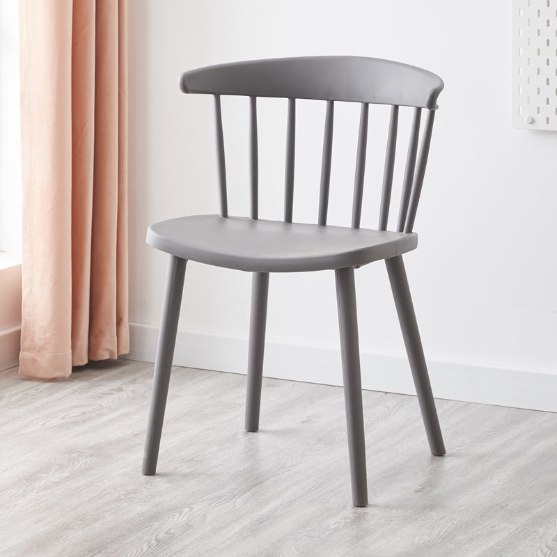 Mid-Century Curved Plastic Open-Back Dining Chair