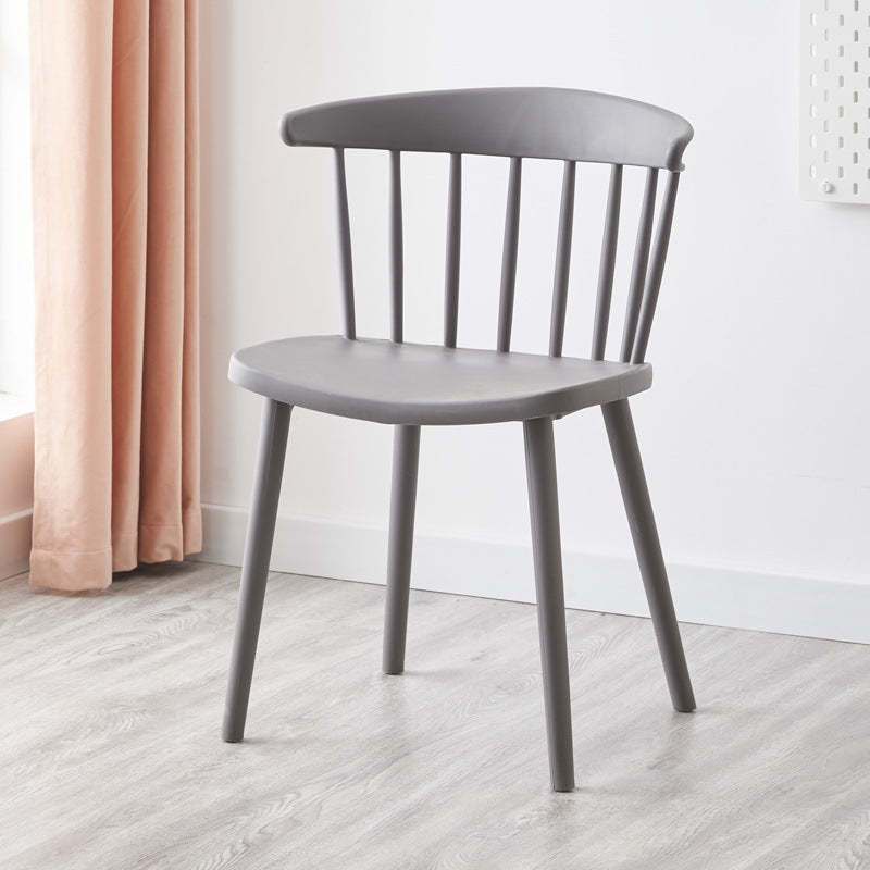 Mid-Century Curved Plastic Open-Back Dining Chair