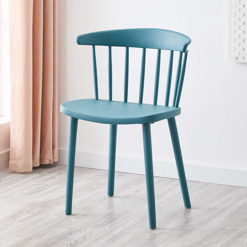 Mid-Century Curved Plastic Open-Back Dining Chair