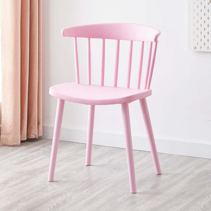 Mid-Century Curved Plastic Open-Back Dining Chair